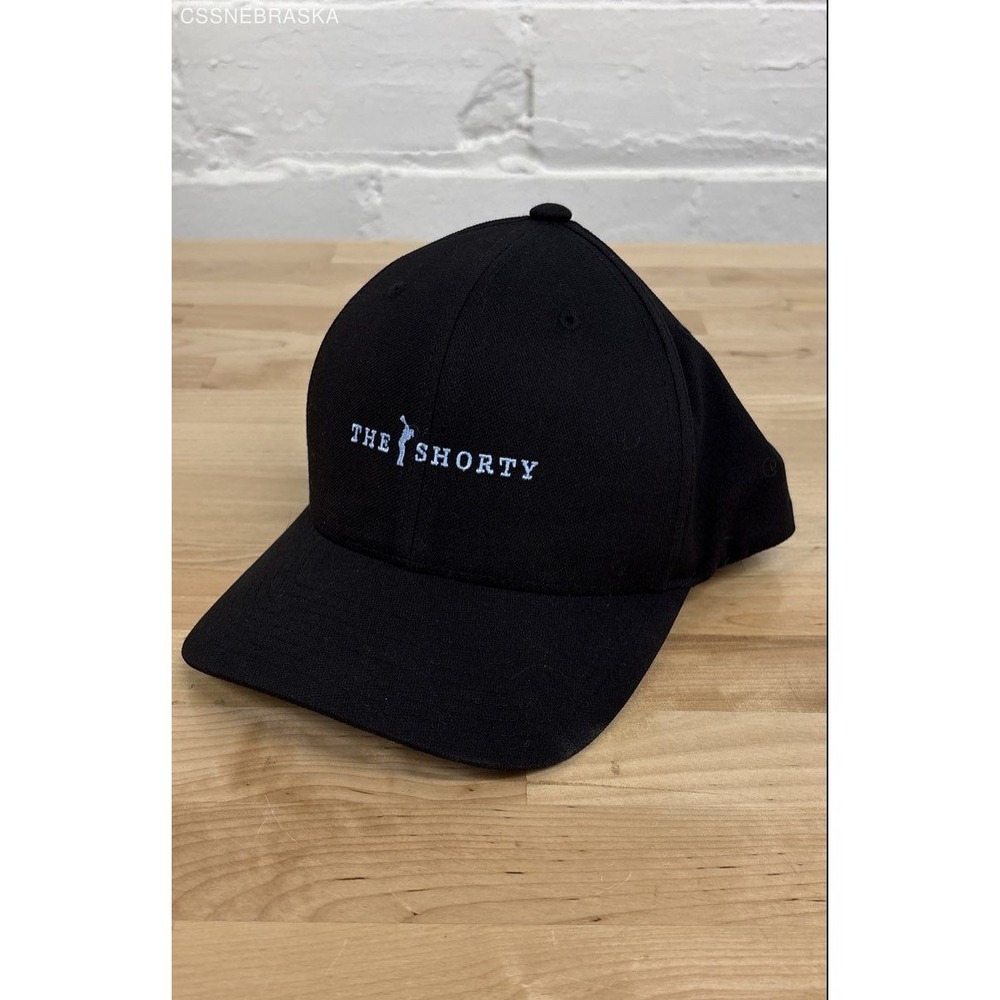Black Black baseball cap with "THE SHORTY" embroidered‎ in light blue One Size